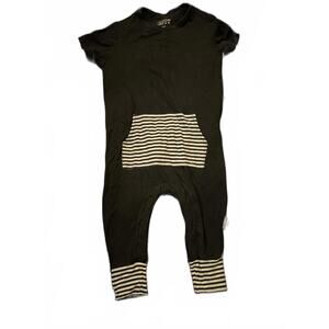 Moon + Beck Toddler Bamboo Romper 1-2 Years Black Pocket One Piece Jumpsuit EUC